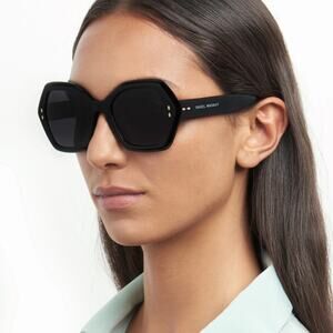 New! Isabel Marant IM0107/S 807IR Black Geometric Sunglasses, Authentic